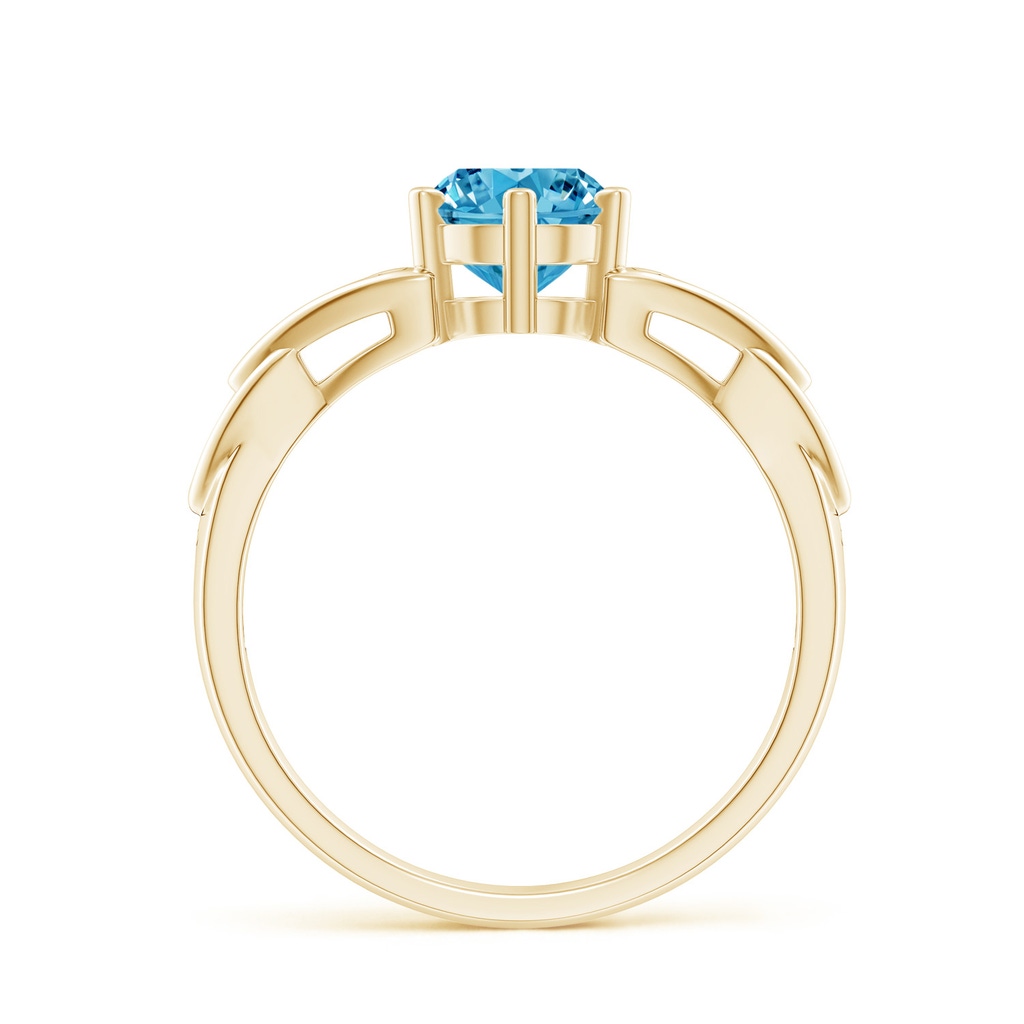 6.4mm Labgrown Solitaire Round Lab-Grown Fancy Intense Blue Diamond Celtic Knot Ring in Yellow Gold - side 199