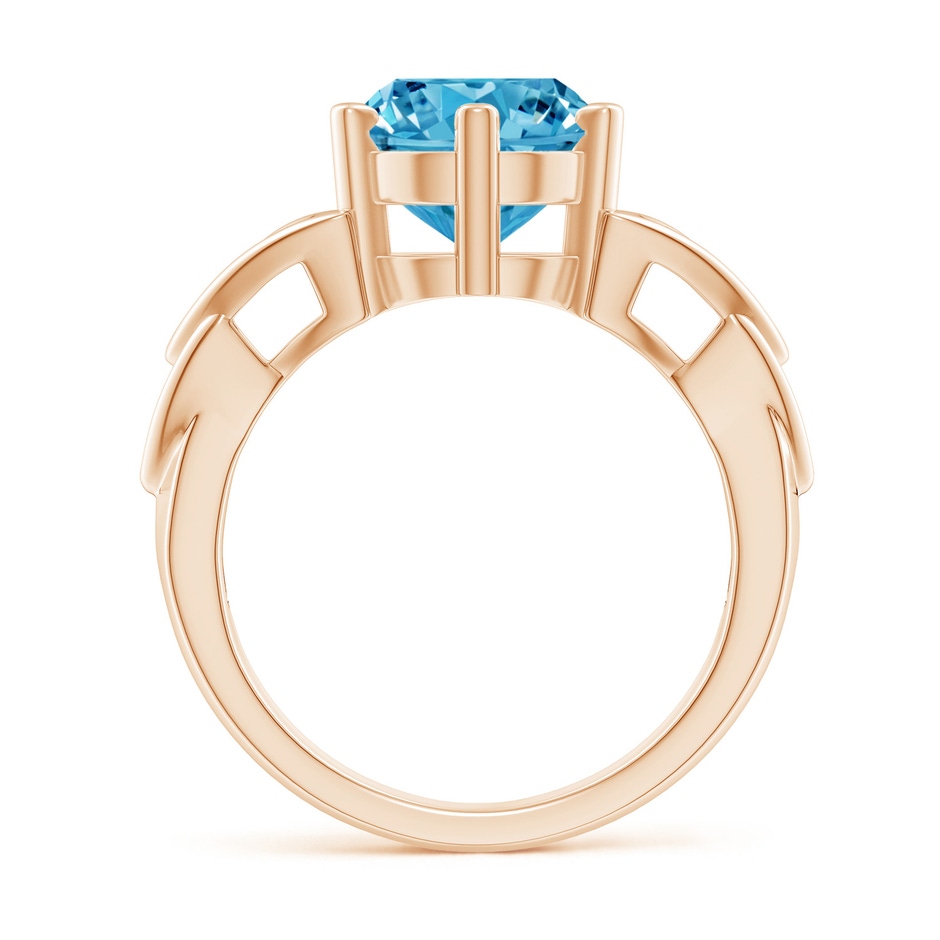 9.2mm Labgrown Solitaire Round Lab-Grown Fancy Intense Blue Diamond Celtic Knot Ring in Rose Gold side 199