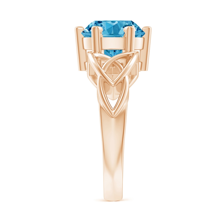 9.2mm Labgrown Solitaire Round Lab-Grown Fancy Intense Blue Diamond Celtic Knot Ring in Rose Gold side 299