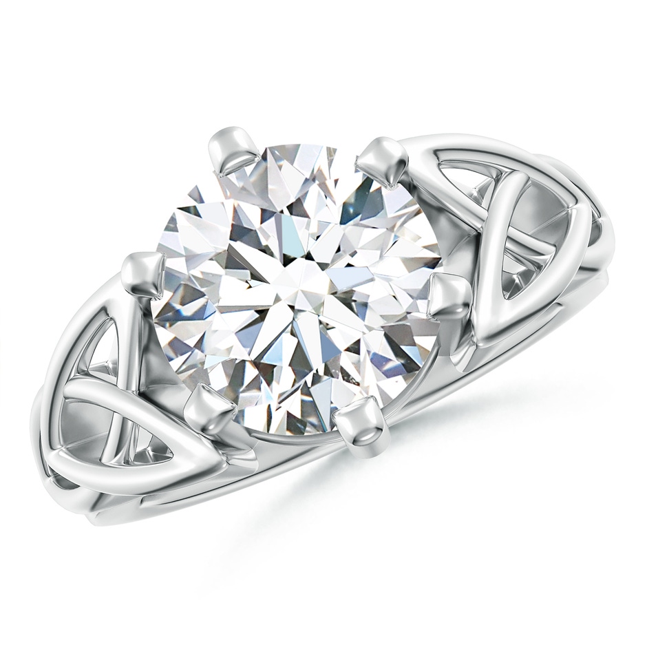 10.1mm FGVS Lab-Grown Solitaire Round Diamond Celtic Knot Ring in P950 Platinum 