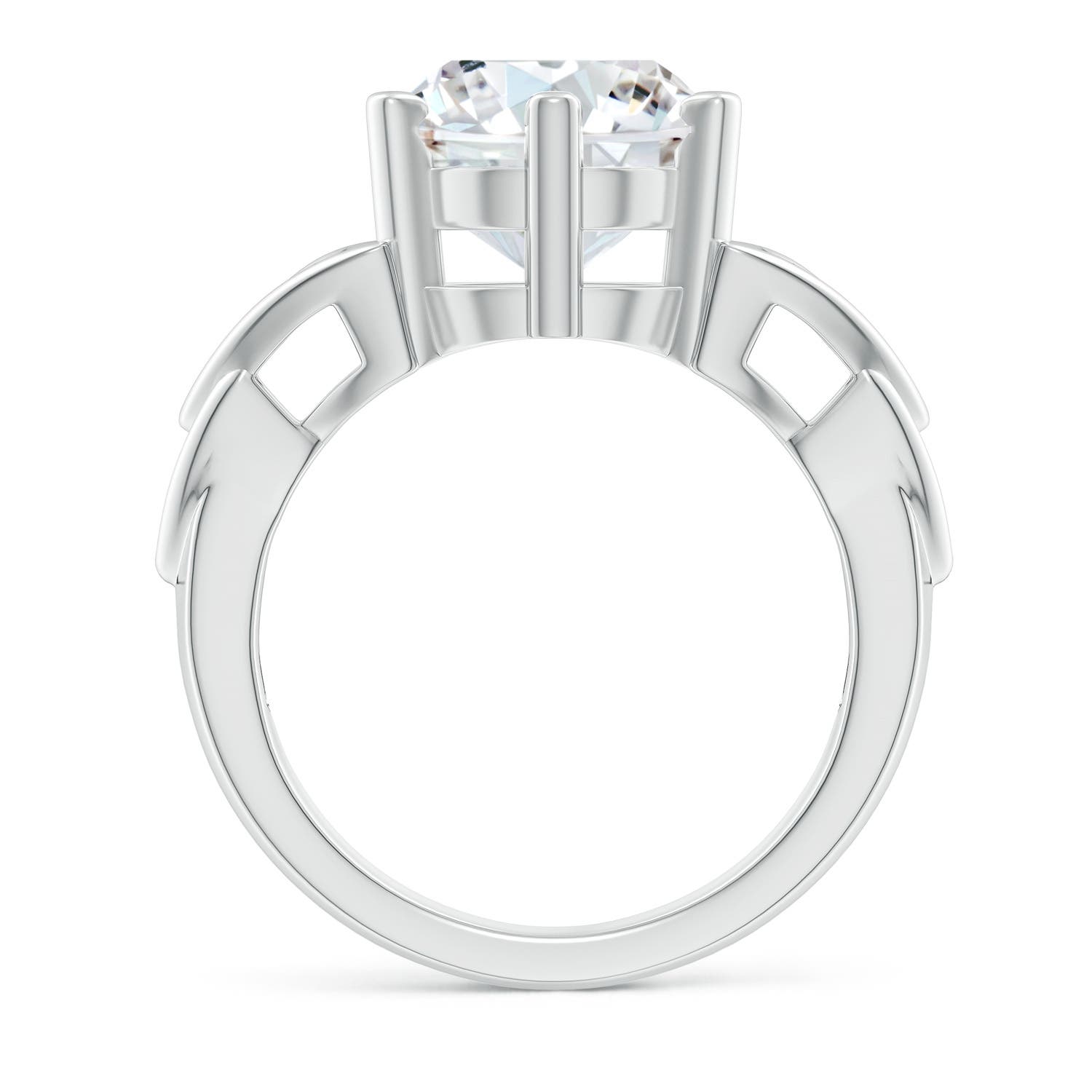 10.1mm FGVS Lab-Grown Solitaire Round Diamond Celtic Knot Ring in White Gold