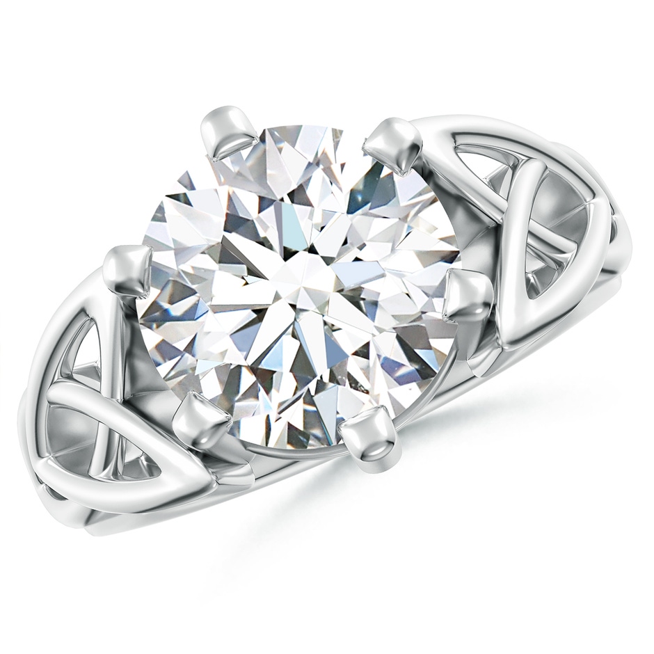 11.1mm FGVS Lab-Grown Solitaire Round Diamond Celtic Knot Ring in P950 Platinum 