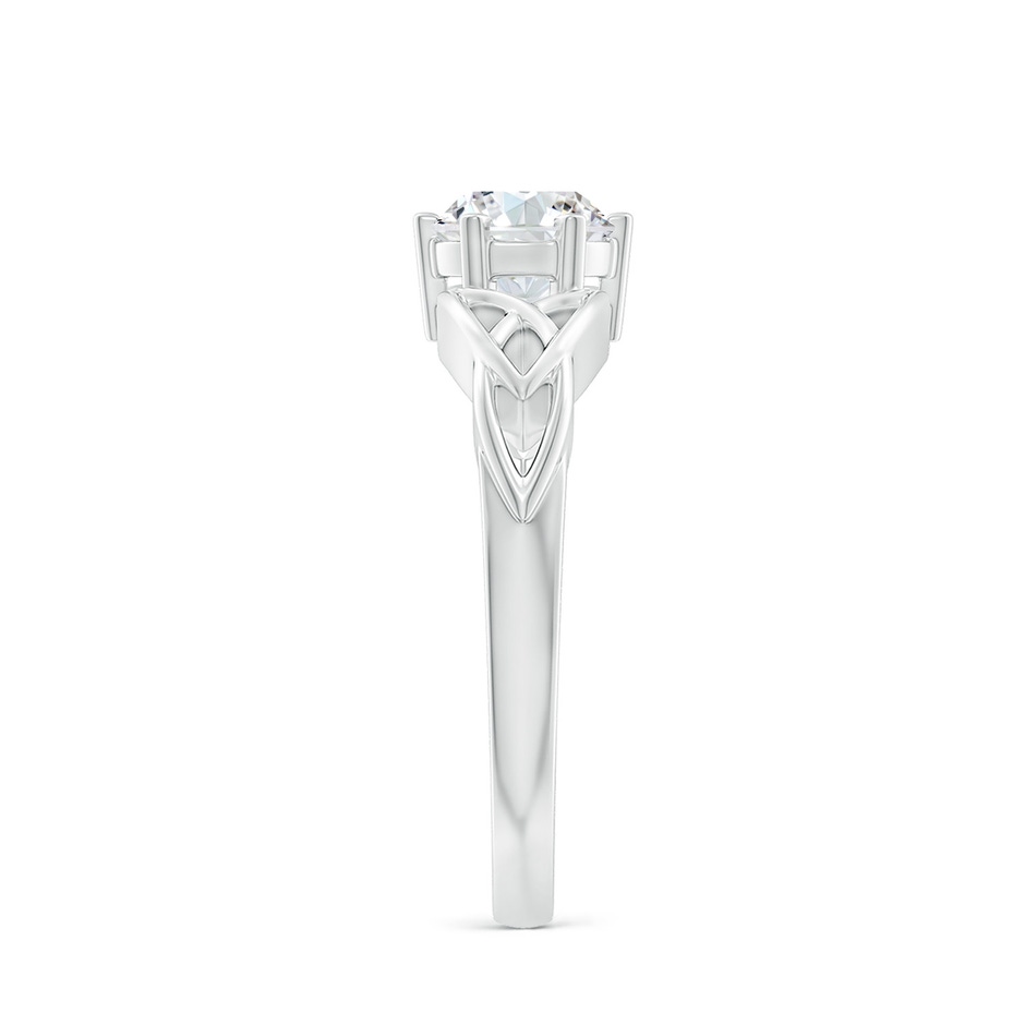 5.8mm FGVS Lab-Grown Solitaire Round Diamond Celtic Knot Ring in 9K White Gold side 299