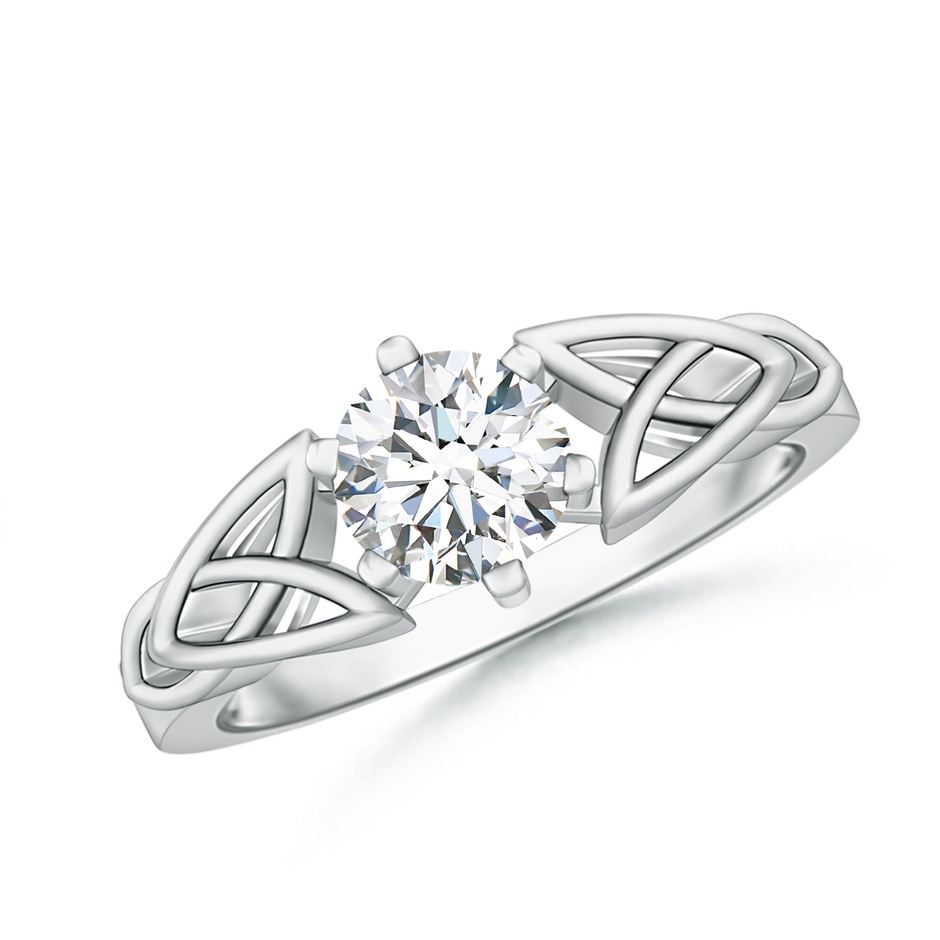 5.8mm FGVS Lab-Grown Solitaire Round Diamond Celtic Knot Ring in White Gold 