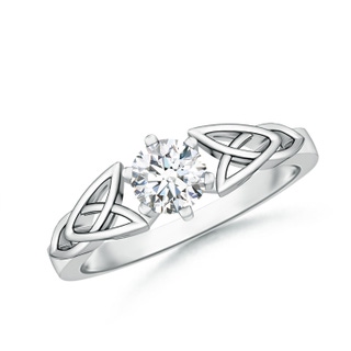 5mm FGVS Lab-Grown Solitaire Round Diamond Celtic Knot Ring in P950 Platinum