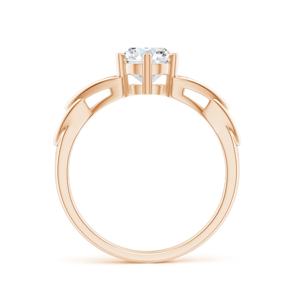 6.4mm FGVS Lab-Grown Solitaire Round Diamond Celtic Knot Ring in Rose Gold side 199