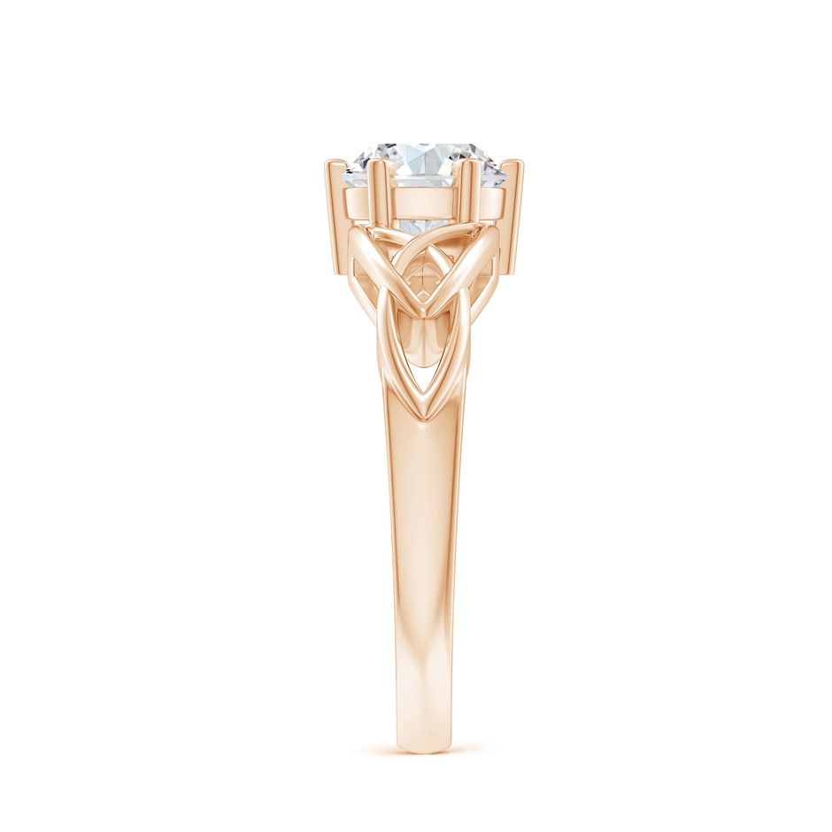 6.4mm FGVS Lab-Grown Solitaire Round Diamond Celtic Knot Ring in Rose Gold side 299