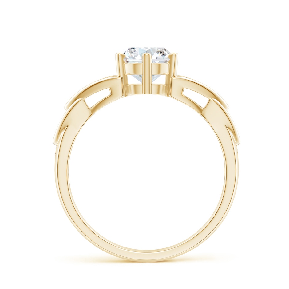 6.4mm FGVS Lab-Grown Solitaire Round Diamond Celtic Knot Ring in Yellow Gold side 199