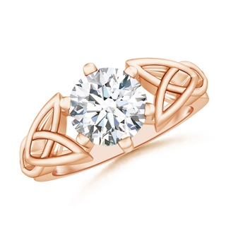 8.1mm FGVS Lab-Grown Solitaire Round Diamond Celtic Knot Ring in 10K Rose Gold