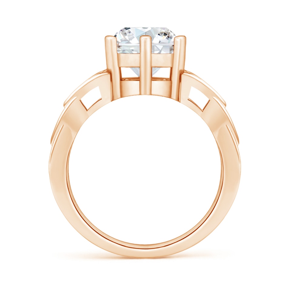 8.1mm FGVS Lab-Grown Solitaire Round Diamond Celtic Knot Ring in Rose Gold side 199