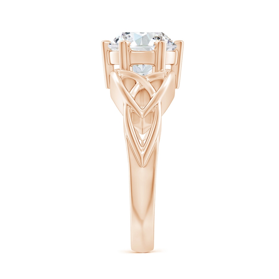 8.1mm FGVS Lab-Grown Solitaire Round Diamond Celtic Knot Ring in Rose Gold side 299