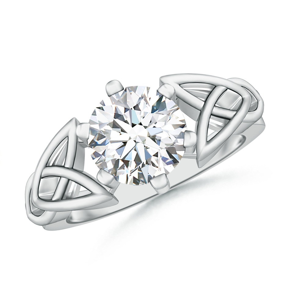 8.1mm FGVS Lab-Grown Solitaire Round Diamond Celtic Knot Ring in White Gold 