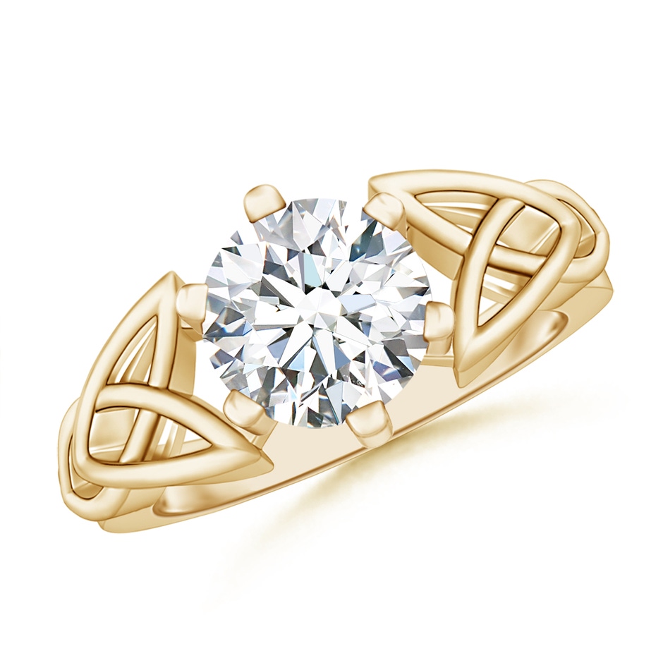 8.1mm FGVS Lab-Grown Solitaire Round Diamond Celtic Knot Ring in Yellow Gold 