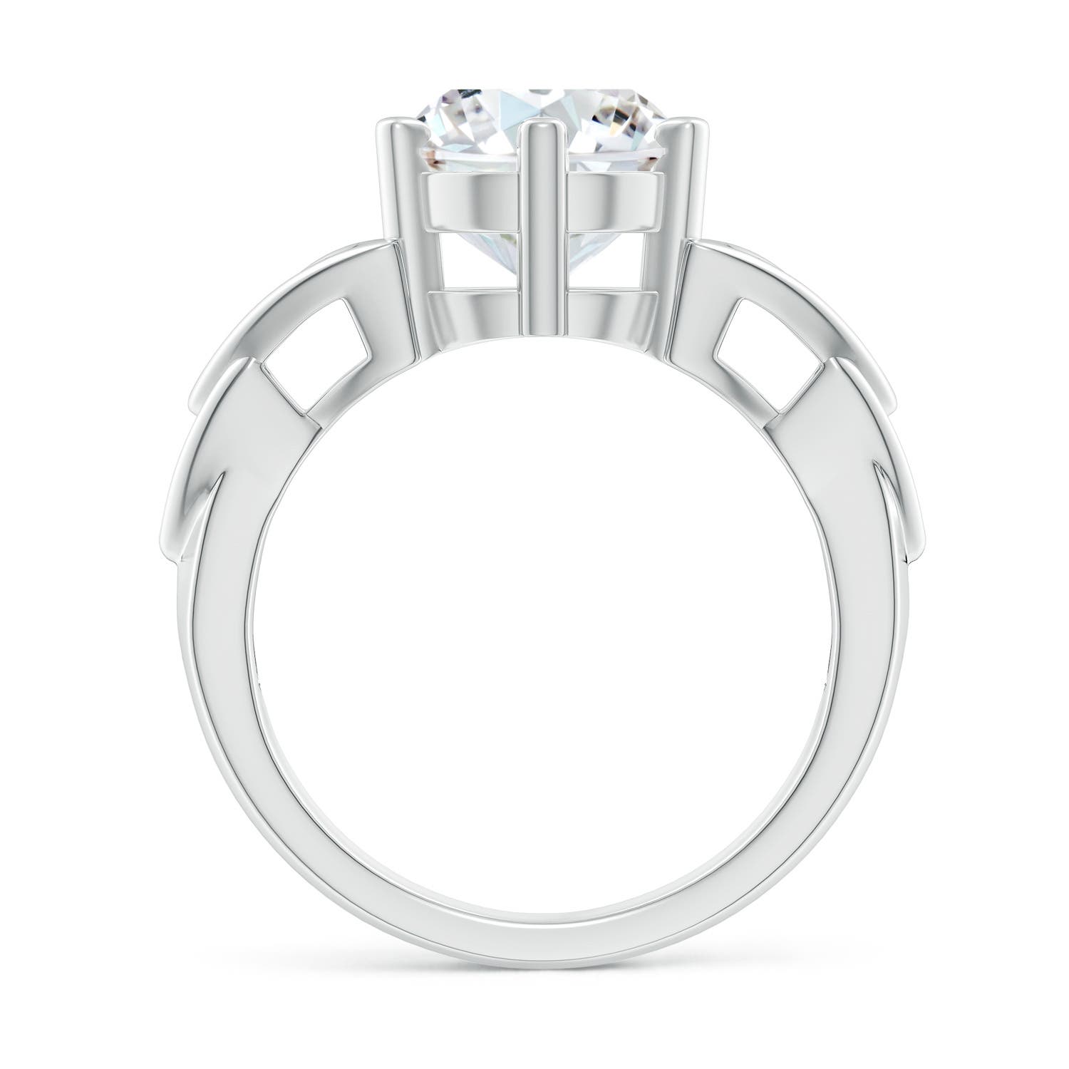 9.2mm FGVS Lab-Grown Solitaire Round Diamond Celtic Knot Ring in White Gold