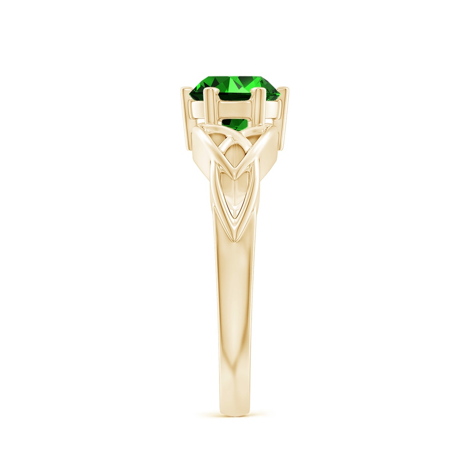 7mm Labgrown Lab-Grown Solitaire Round Emerald Celtic Knot Ring in Yellow Gold side 299
