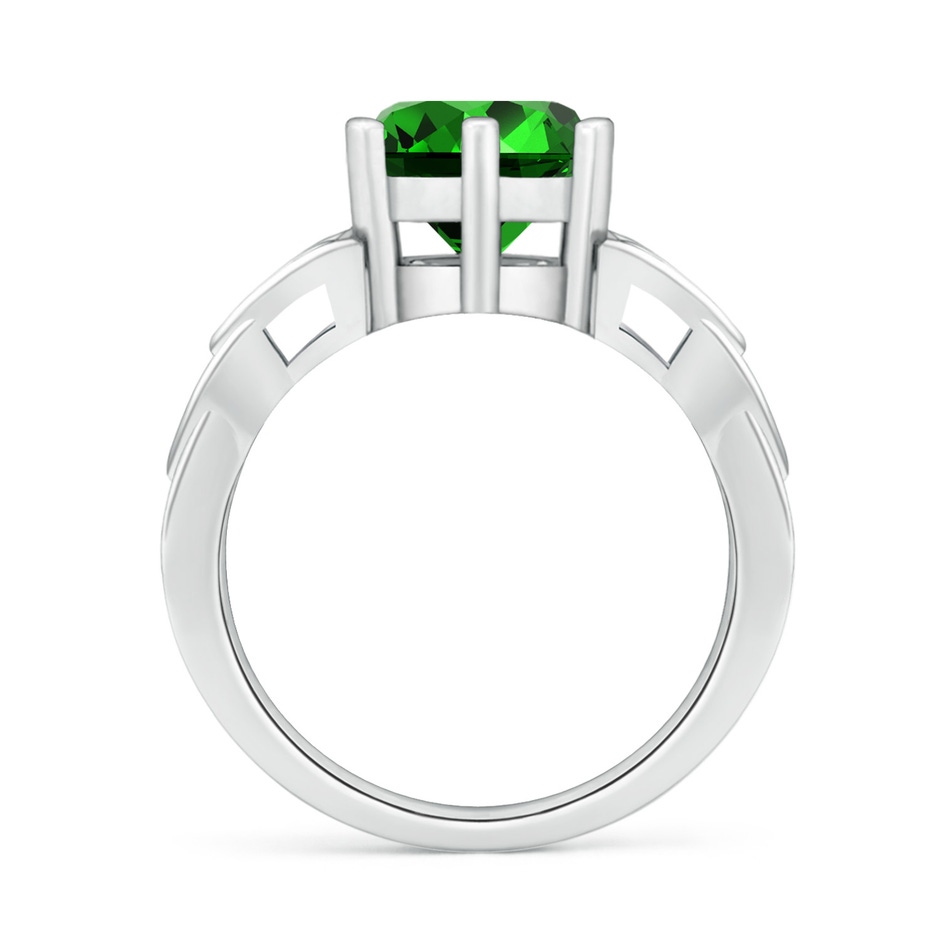 8mm Labgrown Lab-Grown Solitaire Round Emerald Celtic Knot Ring in P950 Platinum side 199