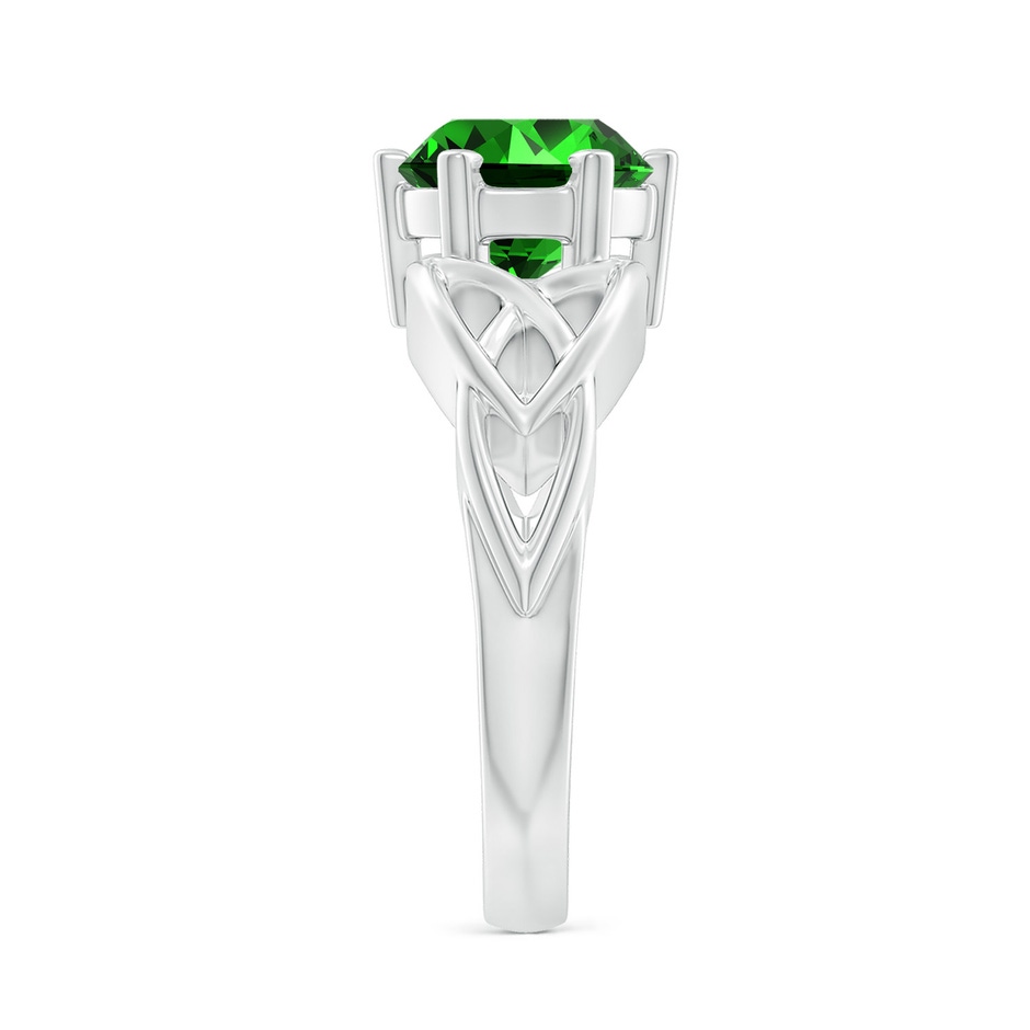 8mm Labgrown Lab-Grown Solitaire Round Emerald Celtic Knot Ring in P950 Platinum side 299