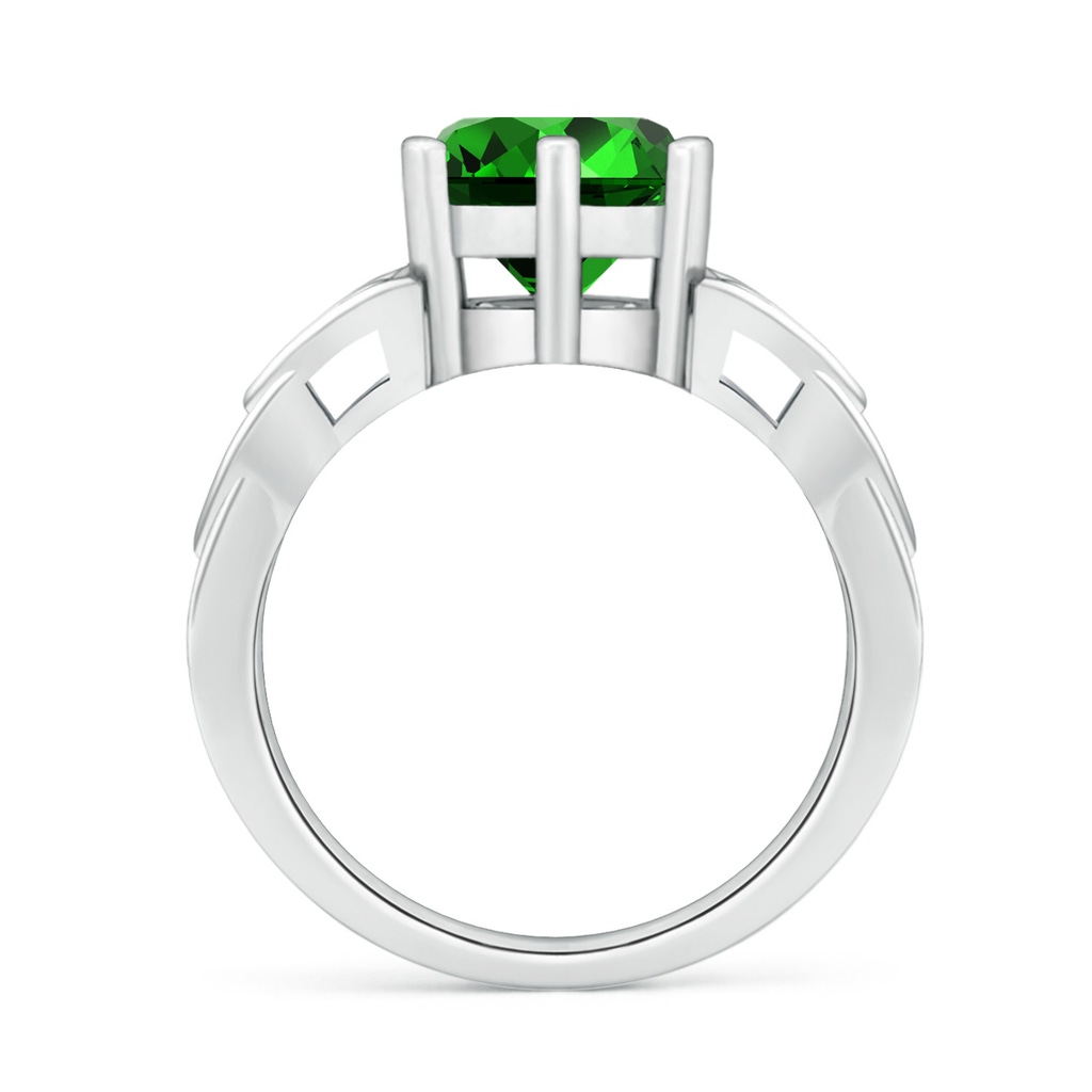 8mm Labgrown Lab-Grown Solitaire Round Emerald Celtic Knot Ring in White Gold Side 199