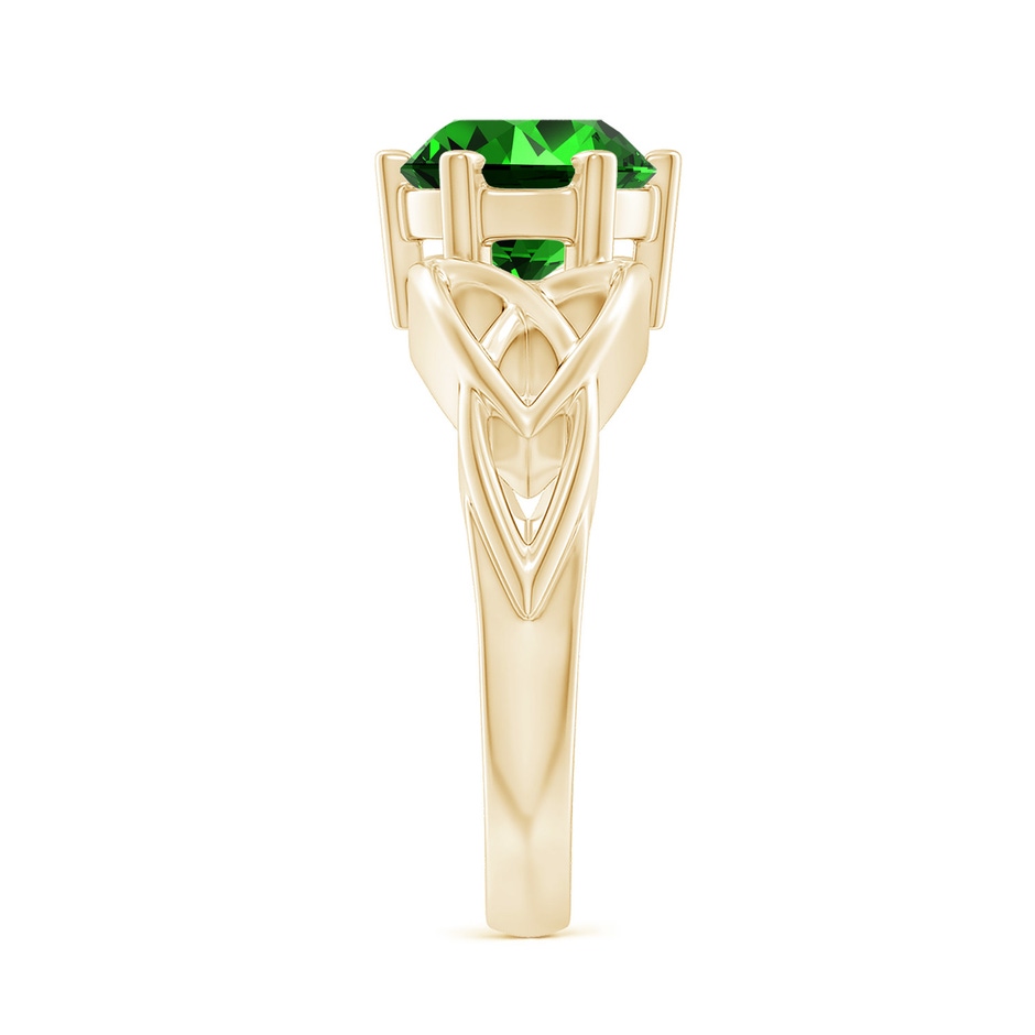 8mm Labgrown Lab-Grown Solitaire Round Emerald Celtic Knot Ring in Yellow Gold side 299