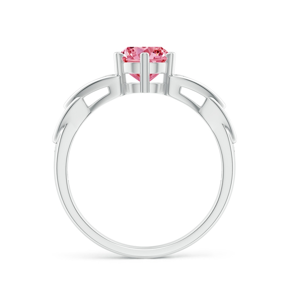 6.4mm Labgrown Solitaire Round Lab-Grown Fancy Intense Pink Diamond Celtic Knot Ring in White Gold side 199