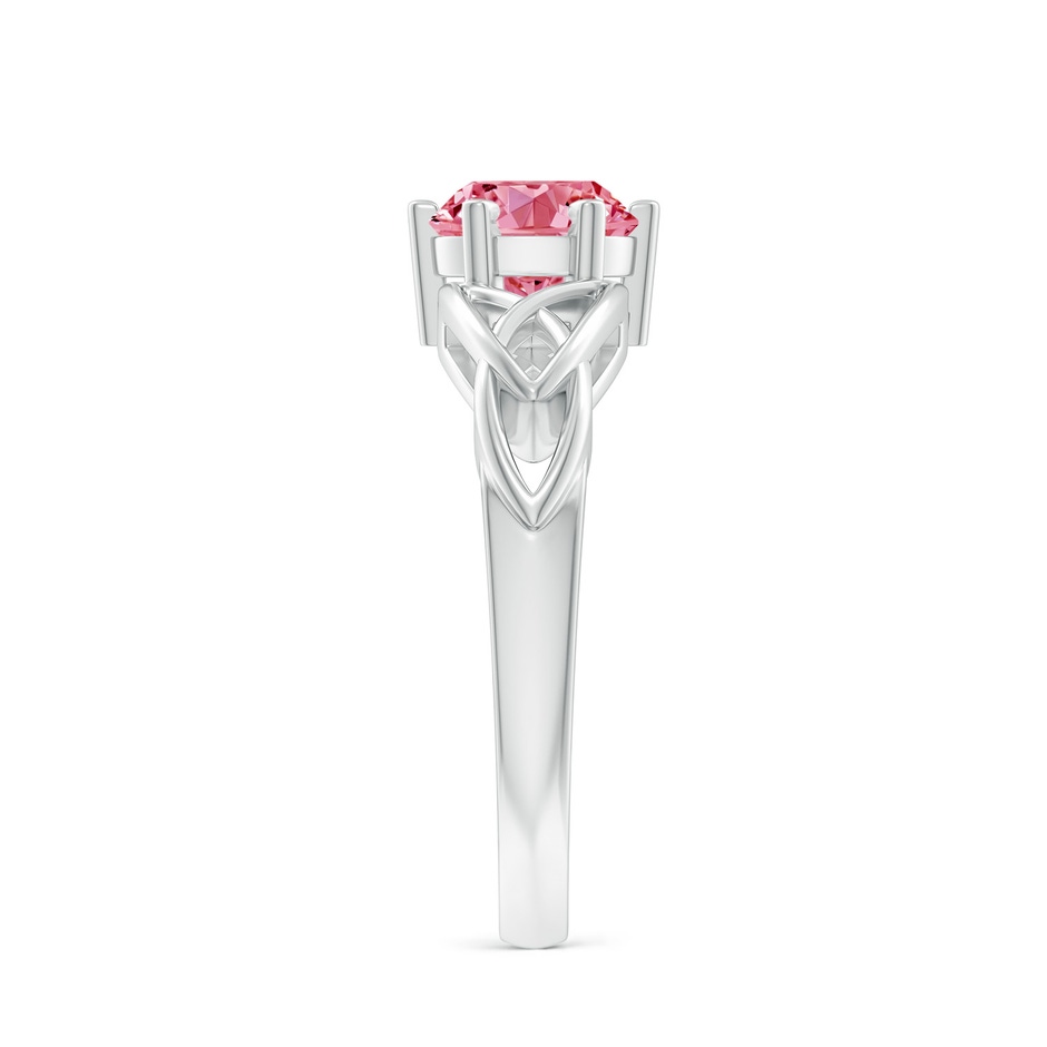 6.4mm Labgrown Solitaire Round Lab-Grown Fancy Intense Pink Diamond Celtic Knot Ring in White Gold side 299