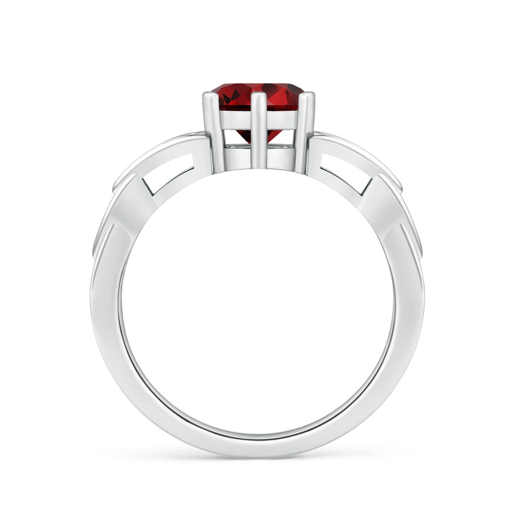 7mm Labgrown Lab-Grown Solitaire Round Ruby Celtic Knot Ring in P950 Platinum - side 199