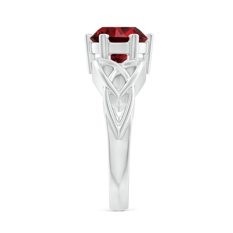 8mm Labgrown Lab-Grown Solitaire Round Ruby Celtic Knot Ring in P950 Platinum side 299