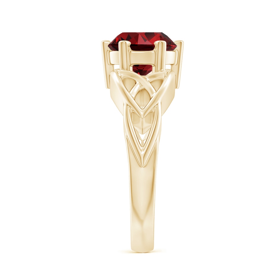 8mm Labgrown Lab-Grown Solitaire Round Ruby Celtic Knot Ring in Yellow Gold side 299