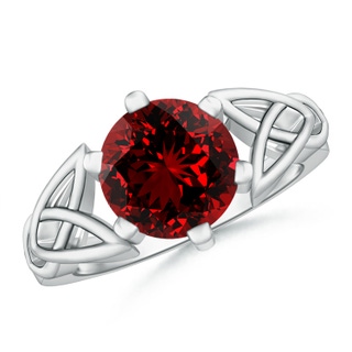 9mm Labgrown Lab-Grown Solitaire Round Ruby Celtic Knot Ring in P950 Platinum