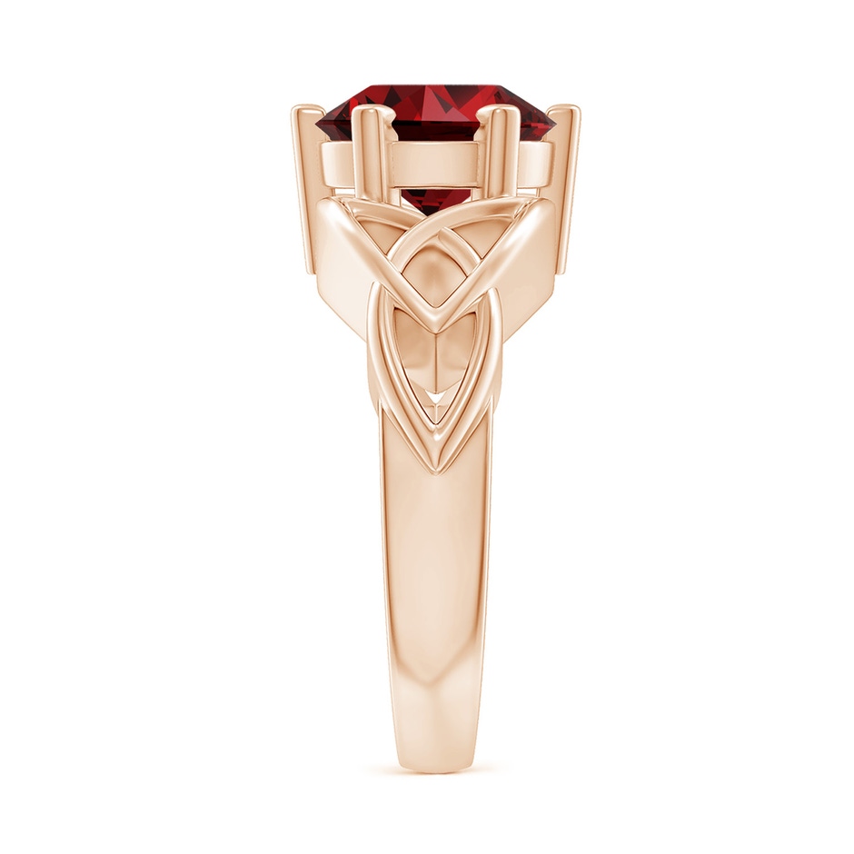 9mm Labgrown Lab-Grown Solitaire Round Ruby Celtic Knot Ring in Rose Gold side 299