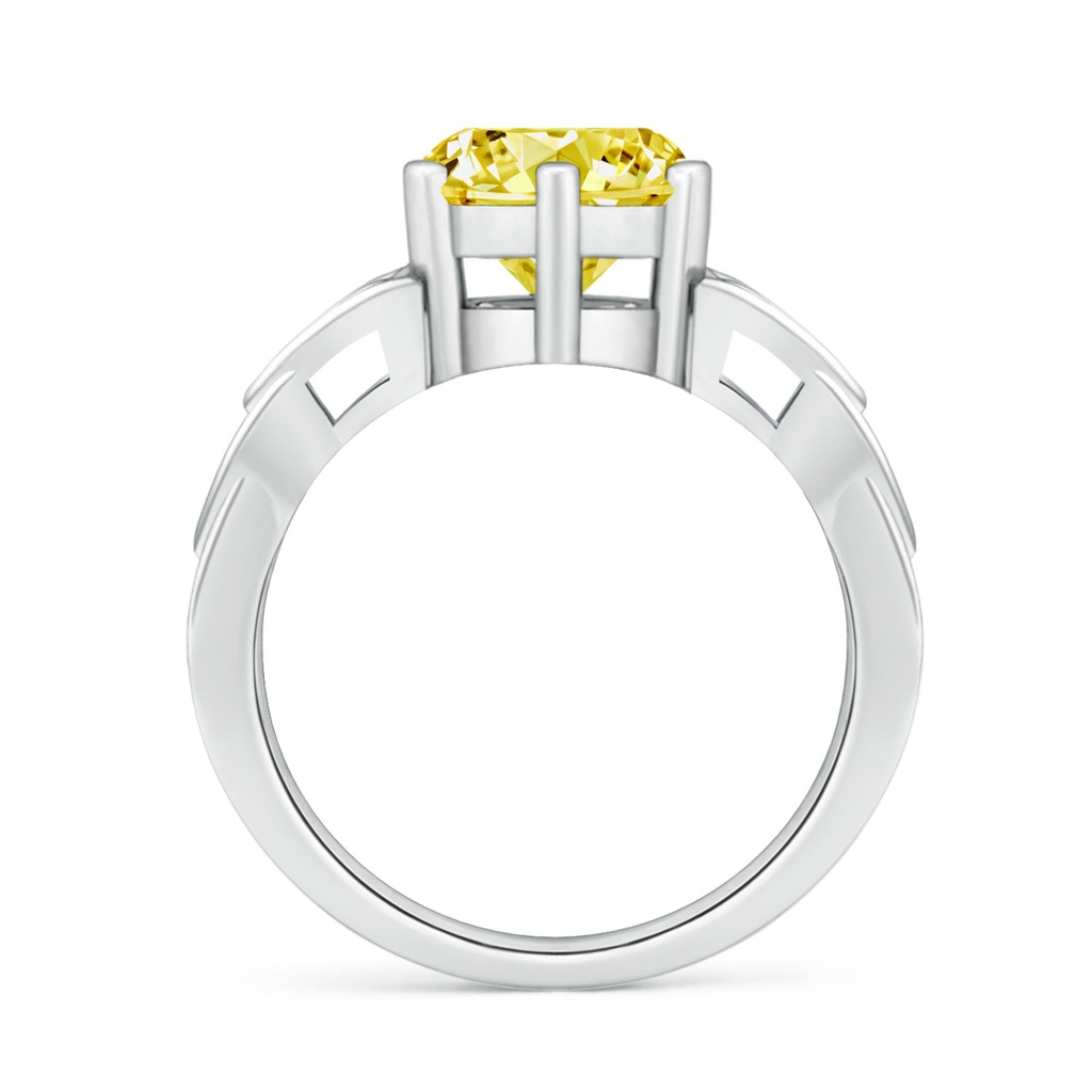 8.1mm Labgrown Solitaire Round Lab-Grown Fancy Intense Yellow Diamond Celtic Knot Ring in White Gold - side 199