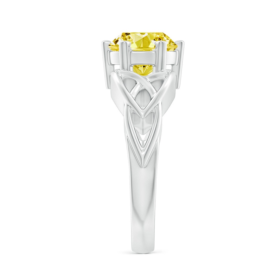 8.1mm Labgrown Solitaire Round Lab-Grown Fancy Intense Yellow Diamond Celtic Knot Ring in White Gold side 299