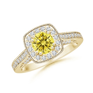 Round Fancy Intense, VS Lab Grown Yellow Diamond