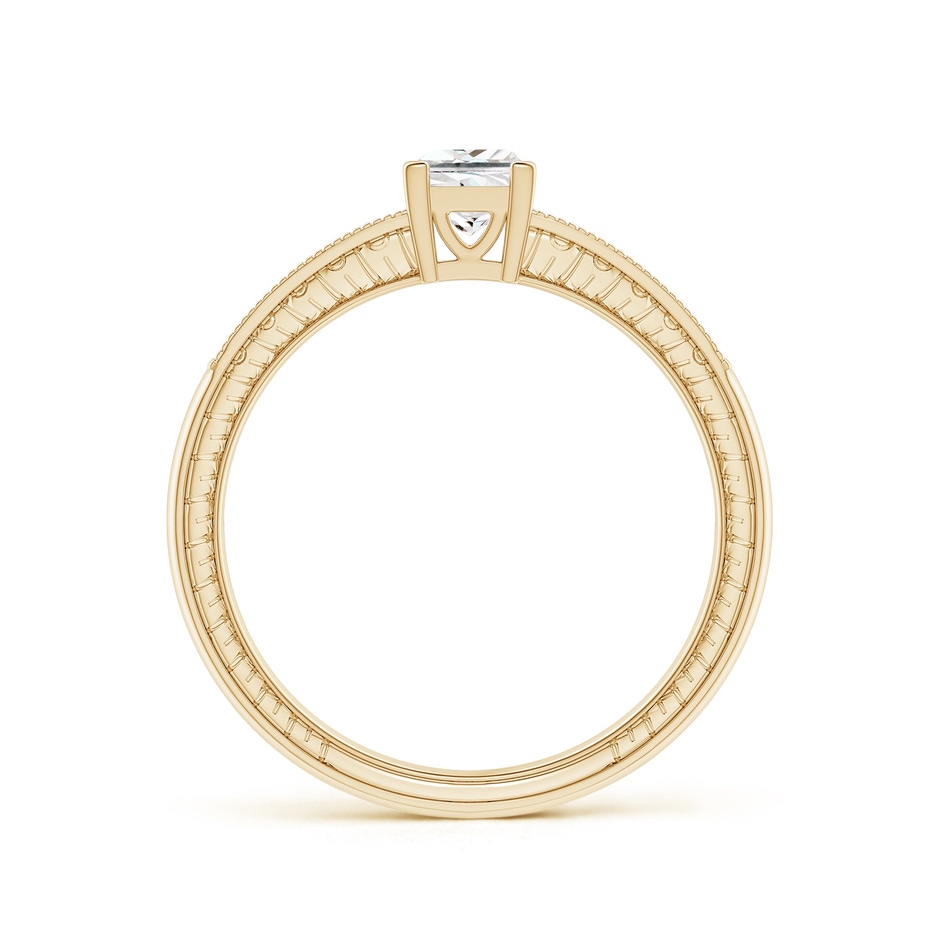 4.2mm FGVS Lab-Grown Princess Cut Diamond Solitaire Ring with Milgrain Detailing in Yellow Gold side 199