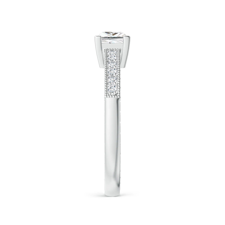4.7mm FGVS Lab-Grown Princess Cut Diamond Solitaire Ring with Milgrain Detailing in P950 Platinum side 299