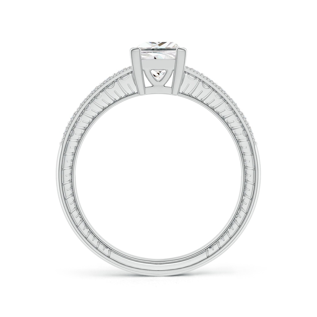 5mm FGVS Lab-Grown Princess Cut Diamond Solitaire Ring with Milgrain Detailing in White Gold Side 199