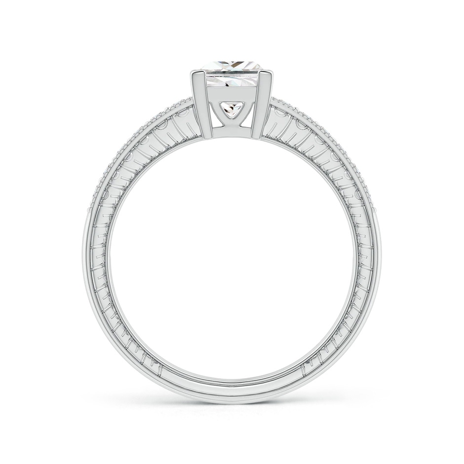 5mm FGVS Lab-Grown Princess Cut Diamond Solitaire Ring with Milgrain Detailing in White Gold side 199