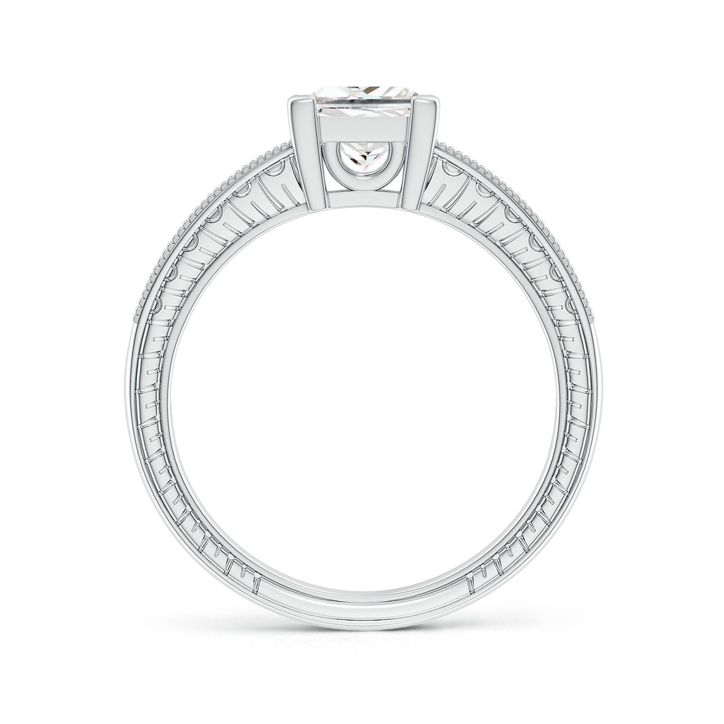 6mm FGVS Lab-Grown Princess Cut Diamond Solitaire Ring with Milgrain Detailing in P950 Platinum - side 199