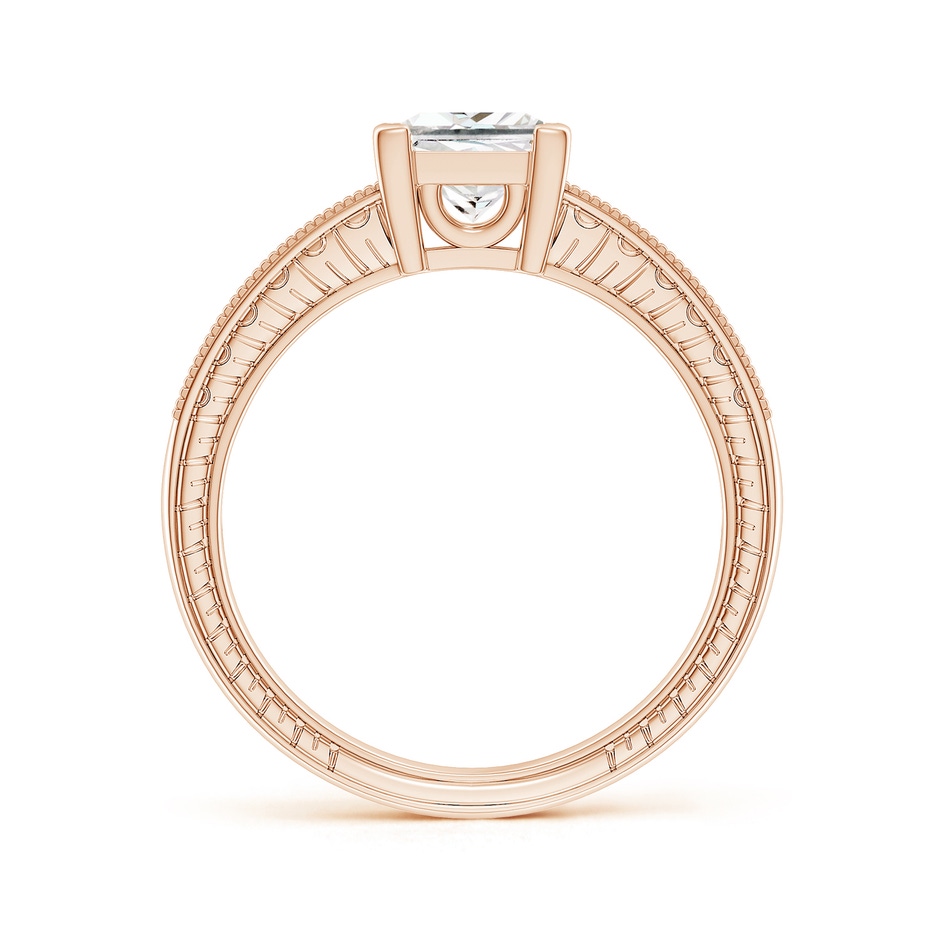 6mm FGVS Lab-Grown Princess Cut Diamond Solitaire Ring with Milgrain Detailing in Rose Gold side 199