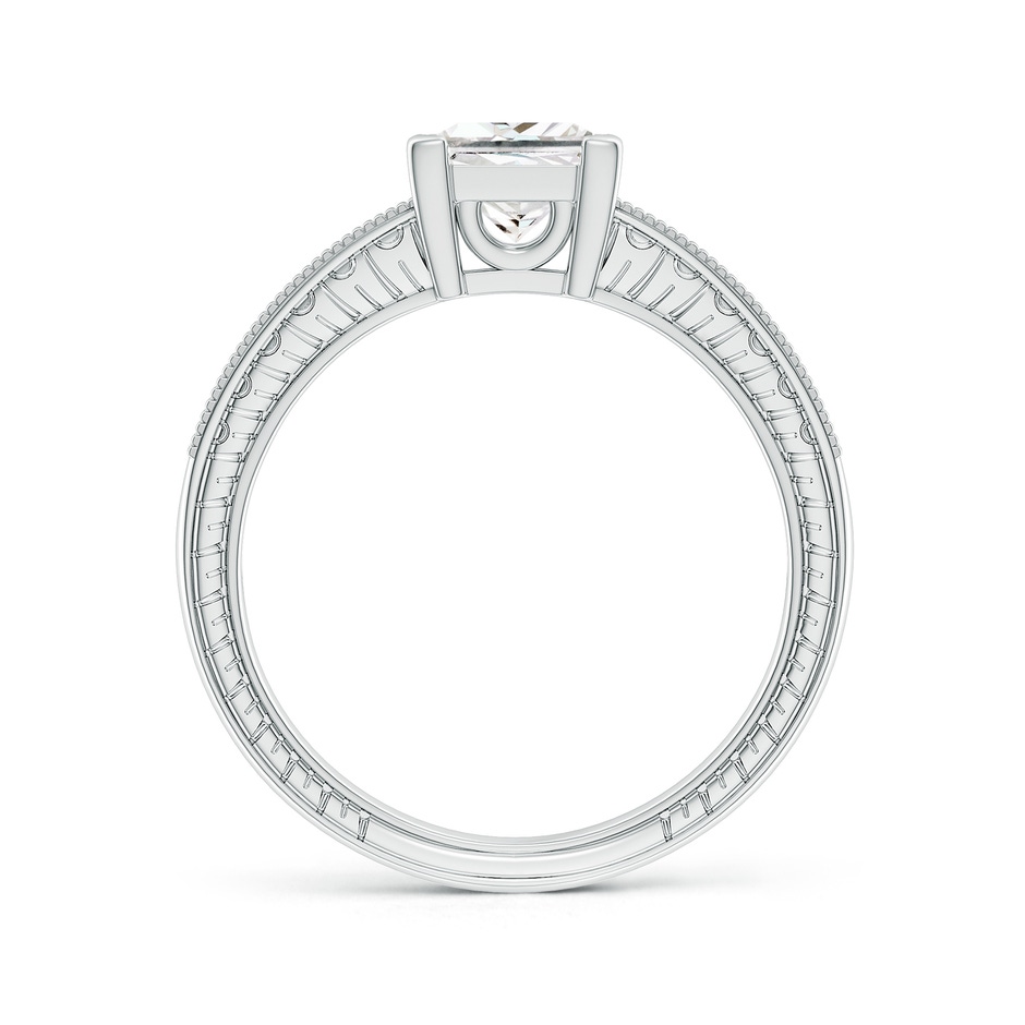 6mm FGVS Lab-Grown Princess Cut Diamond Solitaire Ring with Milgrain Detailing in White Gold side 199