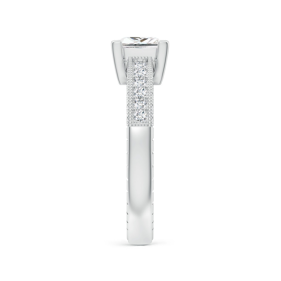 6mm FGVS Lab-Grown Princess Cut Diamond Solitaire Ring with Milgrain Detailing in White Gold side 299