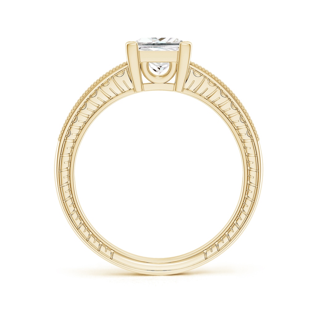 6mm FGVS Lab-Grown Princess Cut Diamond Solitaire Ring with Milgrain Detailing in Yellow Gold - side 199