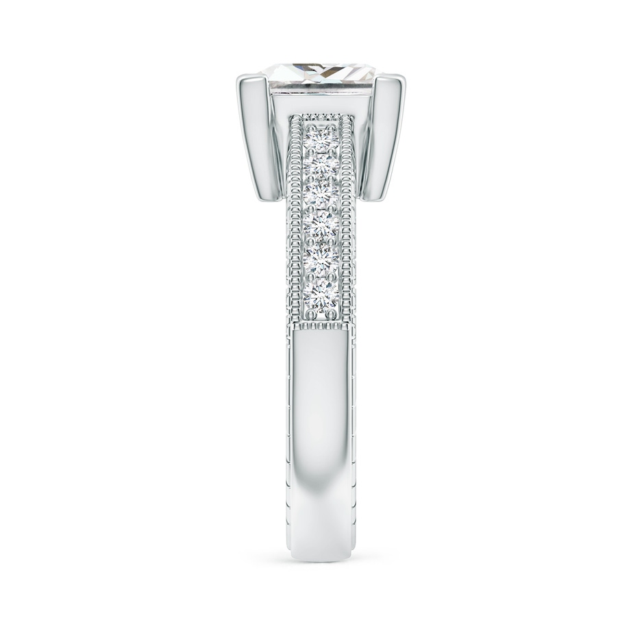 7.9mm FGVS Lab-Grown Princess Cut Diamond Solitaire Ring with Milgrain Detailing in White Gold side 299