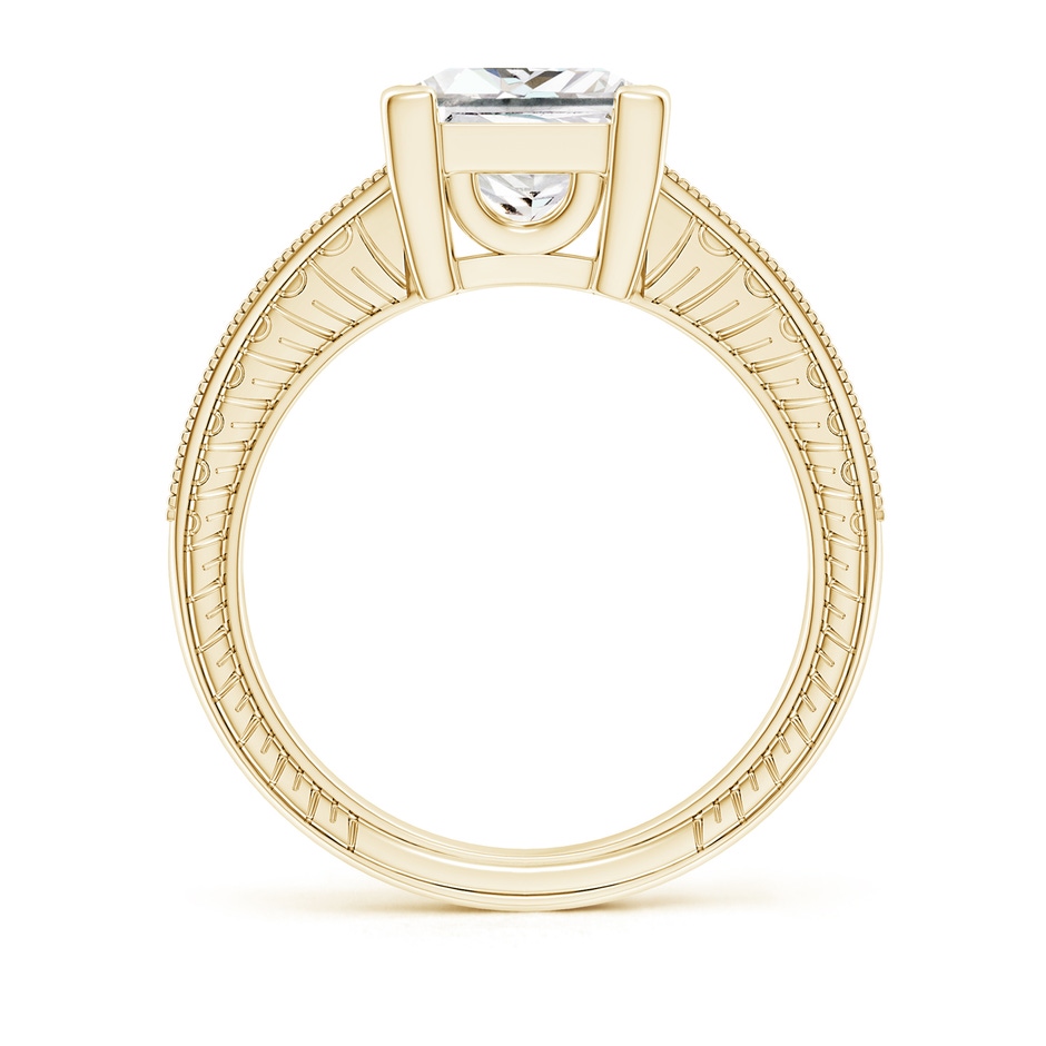 7.9mm FGVS Lab-Grown Princess Cut Diamond Solitaire Ring with Milgrain Detailing in Yellow Gold side 199