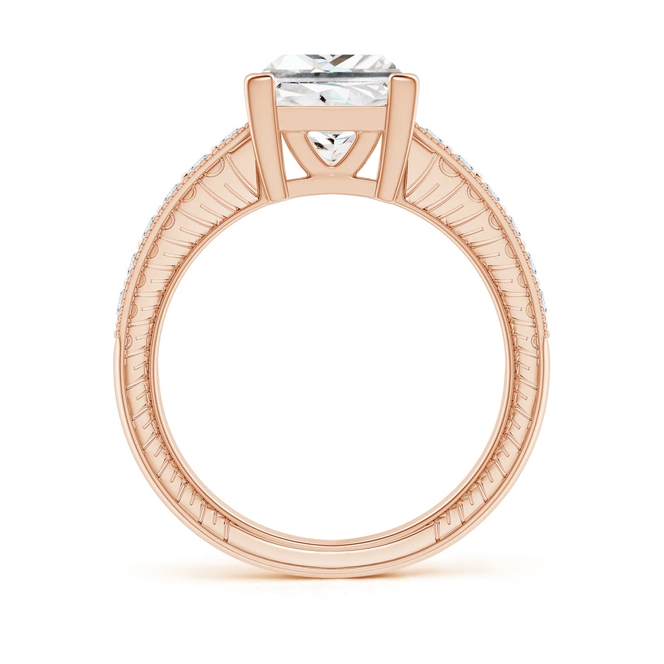7mm FGVS Lab-Grown Princess Cut Diamond Solitaire Ring with Milgrain Detailing in Rose Gold side 199