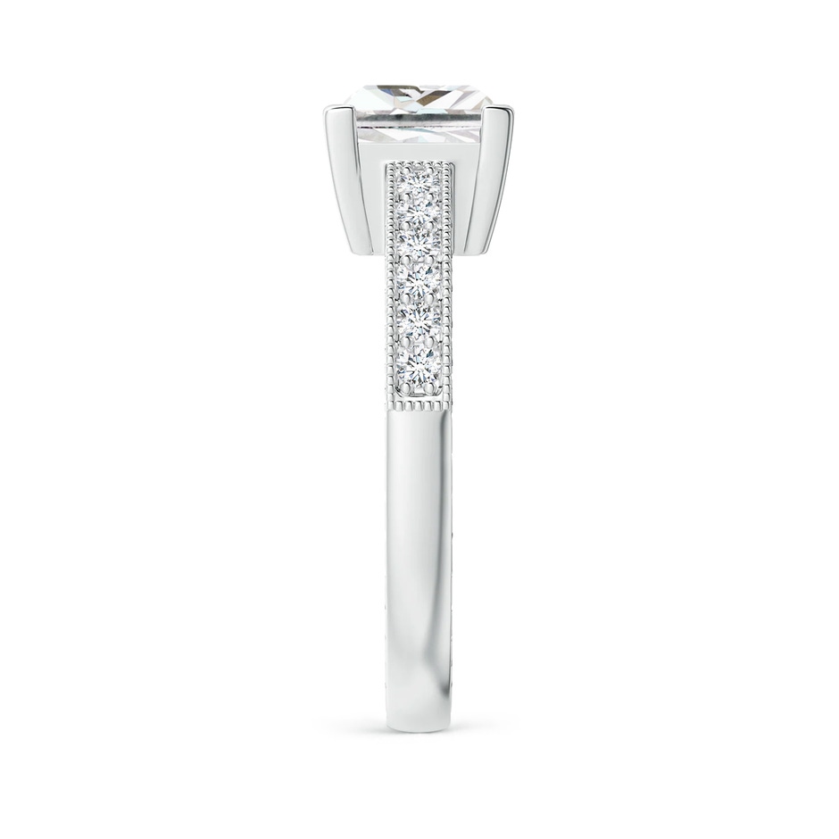 7mm FGVS Lab-Grown Princess Cut Diamond Solitaire Ring with Milgrain Detailing in White Gold side 299