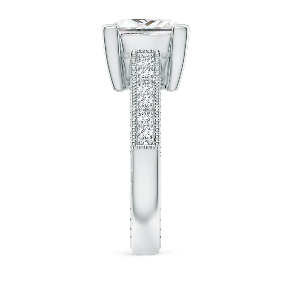 8.9mm FGVS Lab-Grown Princess Cut Diamond Solitaire Ring with Milgrain Detailing in P950 Platinum side 299