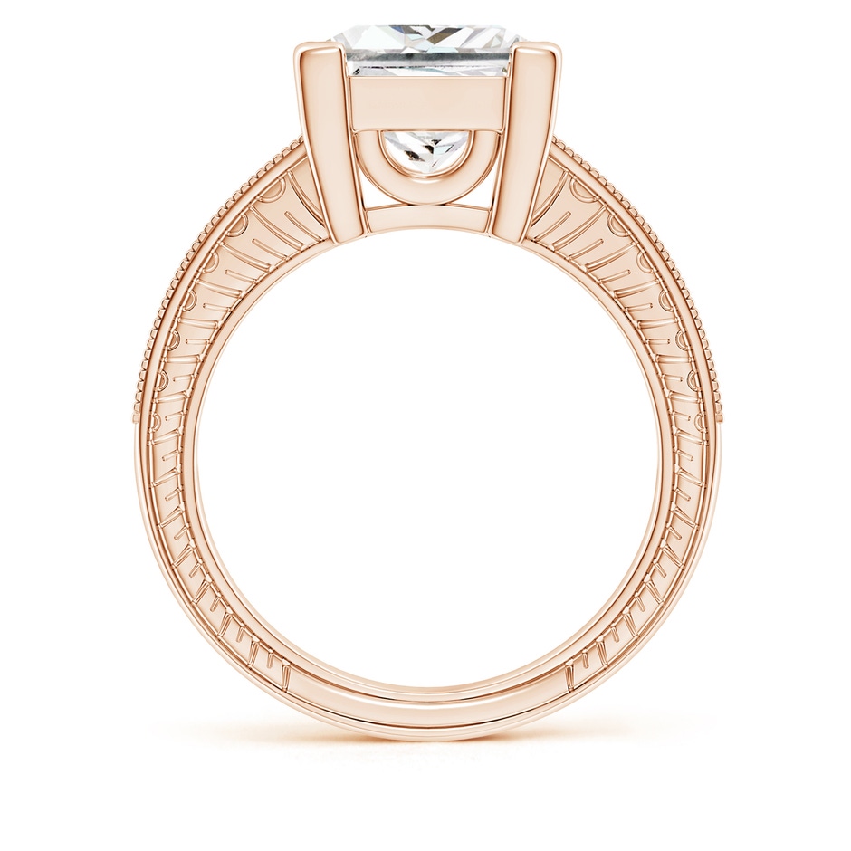 8.9mm FGVS Lab-Grown Princess Cut Diamond Solitaire Ring with Milgrain Detailing in Rose Gold side 199