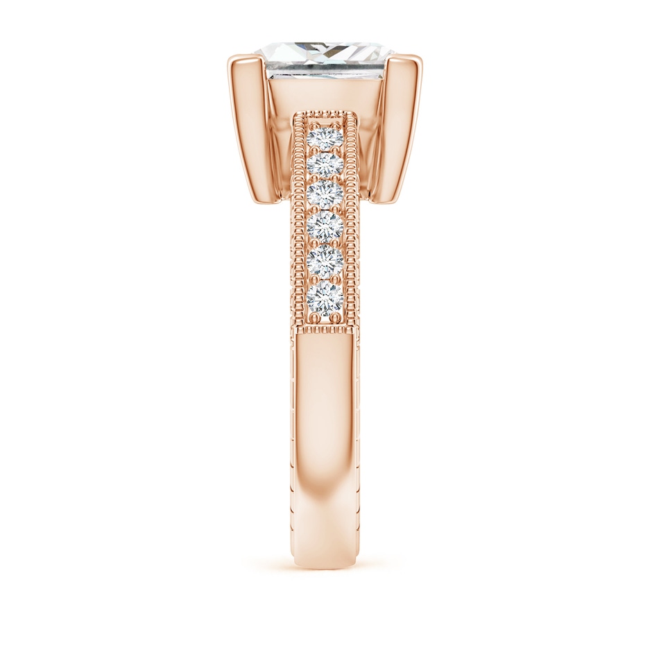 8.9mm FGVS Lab-Grown Princess Cut Diamond Solitaire Ring with Milgrain Detailing in Rose Gold side 299