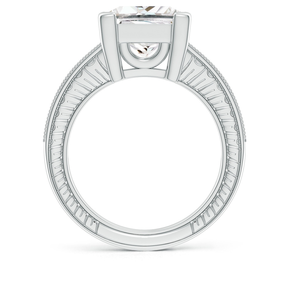 9.4mm FGVS Lab-Grown Princess Cut Diamond Solitaire Ring with Milgrain Detailing in P950 Platinum side 199